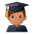 👨🏽‍🎓 Emoji Estudiante Hombre: Tono De Piel Medio en Samsung Experience 9.0.