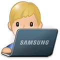Émoji 👨🏼‍💻 Informaticien : Peau Moyennement Claire sur Samsung Experience 9.0.