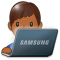👨🏾‍💻 Emoji Tecnólogo: Pele Morena Escura na Samsung Experience 9.0.