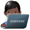 Émoji 👨🏿‍💻 Informaticien : Peau Foncée sur Samsung Experience 9.0.