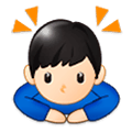 Emoji 🙇🏻‍♂️ Uomo Che Fa Inchino Profondo: Carnagione Chiara su Samsung Experience 9.0.
