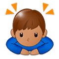 Emoji 🙇🏽‍♂️ Uomo Che Fa Inchino Profondo: Carnagione Olivastra su Samsung Experience 9.0.