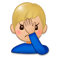 🤦🏼‍♂️ Emoji sich an den Kopf fassender Mann: mittelhelle Hautfarbe Samsung Experience 9.0.