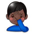 🤦🏿‍♂️ Emoji sich an den Kopf fassender Mann: dunkle Hautfarbe Samsung Experience 9.0.