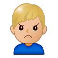 Emoji 🙍🏼‍♂️ Uomo Corrucciato: Carnagione Abbastanza Chiara su Samsung Experience 9.0.