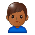 Emoji 🙍🏾‍♂️ Uomo Corrucciato: Carnagione Abbastanza Scura su Samsung Experience 9.0.