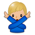 Emoji 🙅🏼‍♂️ Uomo Con Gesto Di Rifiuto: Carnagione Abbastanza Chiara su Samsung Experience 9.0.