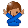 Emoji 🙅🏽‍♂️ Uomo Con Gesto Di Rifiuto: Carnagione Olivastra su Samsung Experience 9.0.