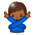 🙅🏾‍♂️ Emoji Hombre Haciendo El Gesto De «no»: Tono De Piel Oscuro Medio en Samsung Experience 9.0.
