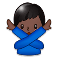 🙅🏿‍♂️ Emoji Mann mit überkreuzten Armen: dunkle Hautfarbe Samsung Experience 9.0.