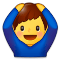 🙆‍♂️ Emoji Mann mit Händen auf dem Kopf Samsung Experience 9.0.