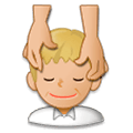 💆🏼‍♂️ Emoji Mann, der eine Kopfmassage bekommt: mittelhelle Hautfarbe Samsung Experience 9.0.