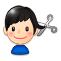 Emoji 💇🏻‍♂️ Taglio Di Capelli Per Uomo: Carnagione Chiara su Samsung Experience 9.0.