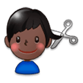 Emoji 💇🏿‍♂️ Taglio Di Capelli Per Uomo: Carnagione Scura su Samsung Experience 9.0.