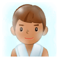 🧖🏽‍♂️ Emoji Hombre En Una Sauna: Tono De Piel Medio en Samsung Experience 9.0.