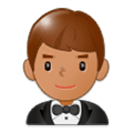 🤵🏽 Emoji Person im Smoking: mittlere Hautfarbe Samsung Experience 9.0.