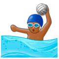 🤽🏾‍♂️ Emoji Hombre Jugando Al Waterpolo: Tono De Piel Oscuro Medio en Samsung Experience 9.0.