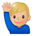 🙋🏼‍♂️ Emoji Hombre Con La Mano Levantada: Tono De Piel Claro Medio en Samsung Experience 9.0.