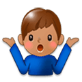 🤷🏽‍♂️ Emoji Hombre Encogido De Hombros: Tono De Piel Medio en Samsung Experience 9.0.