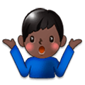 Emoji 🤷🏿‍♂️ Uomo Che Scrolla Le Spalle: Carnagione Scura su Samsung Experience 9.0.