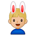 👯🏼‍♂️ Emoji Hombres Con Orejas De Conejo, Tono De Piel Claro Medio en Samsung Experience 9.0.