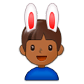 👯🏾‍♂️ Emoji Hombres Con Orejas De Conejo, Tono De Piel Oscuro Medio en Samsung Experience 9.0.