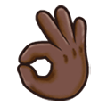 👌🏿 Emoji Señal De Aprobación Con La Mano: Tono De Piel Oscuro en Samsung Experience 9.0.