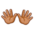 👐🏽 Emoji Manos Abiertas: Tono De Piel Medio en Samsung Experience 9.0.