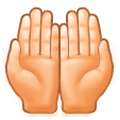 Emoji 🤲🏻 Mani Unite In Alto: Carnagione Chiara su Samsung Experience 9.0.