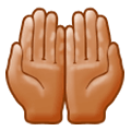 Emoji 🤲🏽 Mani Unite In Alto: Carnagione Olivastra su Samsung Experience 9.0.