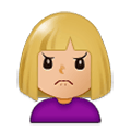🙍🏼 Emoji missmutige Person: mittelhelle Hautfarbe Samsung Experience 9.0.