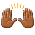 🙌🏾 Emoji Manos Levantadas Celebrando: Tono De Piel Oscuro Medio en Samsung Experience 9.0.