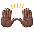 Émoji 🙌🏿 Mains Levées : Peau Foncée sur Samsung Experience 9.0.