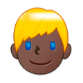 Emoji 👱🏿 Persona Bionda: Carnagione Scura su Samsung Experience 9.0.