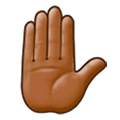 ✋🏾 Emoji erhobene Hand: mitteldunkle Hautfarbe Samsung Experience 9.0.
