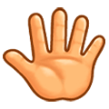 🖑 Emoji Mano levantada con los dedos separados en Samsung Experience 9.0.