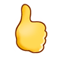 🖒 Emoji Gesto aberto com polegar para cima na Samsung Experience 9.0.