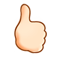 🖒🏻 Emoji Gesto aberto com polegar para cima: Pele Clara na Samsung Experience 9.0.