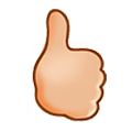 🖒🏼 Emoji Gesto aberto com polegar para cima: Pele Morena Clara na Samsung Experience 9.0.