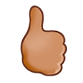 🖒🏽 Emoji Gesto aberto com polegar para cima: Pele Morena na Samsung Experience 9.0.