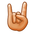 🤘🏼 Emoji Mano Haciendo El Signo De Cuernos: Tono De Piel Claro Medio en Samsung Experience 9.0.