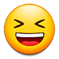 Emoji 😆 Sorriso A Bocca Aperta Con Occhi Chiusi su Samsung Experience 9.0.