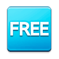 🆓 Emoji Wort „Free“ in blauem Quadrat Samsung Experience 9.0.