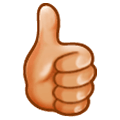 👍🏼 Emoji Pulgar Hacia Arriba: Tono De Piel Claro Medio en Samsung Experience 9.0.