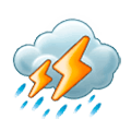 ⛈️ Emoji Wolke mit Blitz und Regen Samsung Experience 9.0.