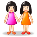 Émoji 👭🏻 Deux Femmes Se Tenant La Main : Peau Claire sur Samsung Experience 9.0.