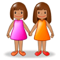 Émoji 👭🏽 Deux Femmes Se Tenant La Main : Peau Légèrement Mate sur Samsung Experience 9.0.
