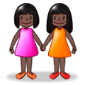 👭🏿 Emoji händchenhaltende Frauen: dunkle Hautfarbe Samsung Experience 9.0.