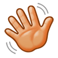 👋🏼 Emoji Mano Saludando: Tono De Piel Claro Medio en Samsung Experience 9.0.