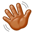 👋🏽 Emoji Mão Acenando: Pele Morena na Samsung Experience 9.0.